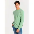 LOIS Jeans for man. 176583903 Green bubble knitted jumper (S), Casual, Cotton, Long sleeve
