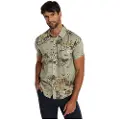 LOIS Jeans for man. 145383858 Green scout print shirt (3XL), Casual, Cotton, Short sleeve