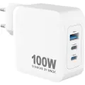 Sinox PRO 230V 2xUSB-C 1xUSB-A PD oplader 100W. Hvid