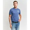 Gant for man. 2003292 T-shirt with blue 49 Arch design (M), Casual, Cotton, Short sleeve