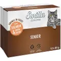 Smilla Fresh Pouch Senior biter i saus med grønnsaker - Laks og grønne bønner (24 x 85 g)