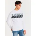 LOIS Jeans for man. 165763838 Sweatshirt box neck graphic stripe essential (M), White, Casual, Cotton, Long sleeve