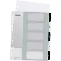 Leitz WOW Extra Wide - Inndeler - 5 deler - fortrykt: 1-5 - for A4 (210 x 297 mm) - svart, hvit