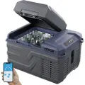 Vevor bilkjøleskap, 12 volt bilkjøleskap, 12 l bærbar fryser med én sone, justerbart temperaturområde -4℉-68℉, 12/24V DC og 100–240V AC kompressorkjøler for utendørs, camping, bobil