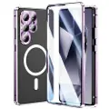 Mtp Products Samsung Galaxy S25 Ultra Magnetisk-deksel med skjermbeskytter i herdet glass - MagSafe-kompatibel - Lilla
