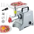 Vevor elektrisk kjøttkvern, 5 lb/min kapasitet, 575W (800W maks) industriell kjøttkvern med blad, kvernplate, pølsefyllblad og 3 rør, aluminium kommersiell kjøttkvern