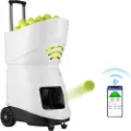 Vevor tennisballmaskin, automatisk bærbar tennisballkaster, tennistreningskaster for 150 baller, multimodusøvelser med 5 motorer, spilltid over 2 timer, oppladbart batteri, fjernkontroll med app