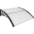 Vevor Vindusdør Markise 40" x 40", UPF 50+ Polykarbonat Inngangsdør Utendørs Vindu Markise Eksteriør, Front Door Overheng Markise for sollukker, UV, Regn, Snøbeskyttelse, Hulplate