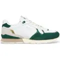 Pepe Jeans for man. PMS40032 Brit Ivy leather trainers white, green (40), Flat, Suede, Laces, Casual