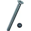 Dresselhaus Maskinskrue M4x10 mm DIN 965 elforzinket, med undersænkethoved med Phillips kærv PH2 - (100 stk.)