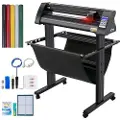 Vevor vinylkutter, 870 mm vinylplotter, LED-skjermplotterkutter, halvautomatisk innebygd optisk øye for nøyaktig veiledning, kompatibel med SignMaster-programvare for Windows-system med stativ