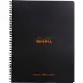 Rhodia kollegiehæfte - spiral indbundet A4 dotted papir - sort omslag - 80gram - 160 sider/80 ark (Rhodia nr. 193039C)