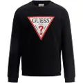 GUESS for man. M2YQ37K6ZS1 Triangle logo sweatshirt black (L), Casual, Cotton
