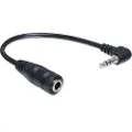 DeLOCK - Audioadapter - stereomikrojakk hann til mini-phone stereo 3.5 mm hunn - 14 cm - svart - vinkelkontakt