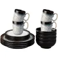 Denby DenbyStartsett Halo 16 delerSvartTallerkenerFra Homeroom