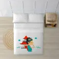 Belum Lakensett Med Matchende Trykt Putevar Og Underlaken Japansk For 135/140 Seng 210x270 Cm