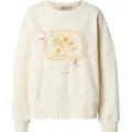Twinset for woman. 251TP2484 Beige hummingbird print sweatshirt (S), Casual, Cotton