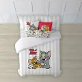 Play Fabrics Tom & Jerry Enkelt Dynetrekk Med Knapper Til 150/160 Seng 240x240 Cm