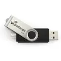 MediaRange MR932 - USB-flashstasjon - 32 GB - USB 2.0 / micro USB - svart/sølv