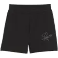 Puma ESS SCRIPT 5"High-Waist Shorts Women, Clothing, Black, XS