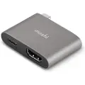 Moshi - Video adapter - 24 pin USB-C hann til HDMI, 24 pin USB-C hunn - støtte for Power Delivery 3.0, 4K 60Hz støtte