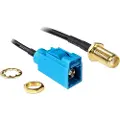 DeLOCK - Antennekabel - FAKRA Z-stikforbindelse (hun) til SMA (hun) - 20 cm - RG-174 - sort