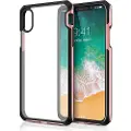 Itskins HYBRID // EDGE Venum Reloaded - Baksidedeksel for mobiltelefon - termoplast-polyuretan (TPU), hard polykarbonat - crystal clear with rose gold and black frame - 5.8 - for Apple iPhone X, XS