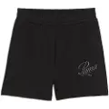 Puma ESS SCRIPT 5"High-Waist Shorts Women, Clothing, Black, XS