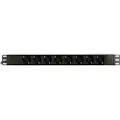 Deltaco GT-8529 - Strømfordelingslist (kan monteres i rack) - 4000 watt - inngang: power CEE 7/7 - utgangskontakter: 8 - 1U - 19 - 2 m kabel - svart