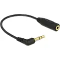 DeLOCK - Lydadapter - stereo mikroplugg (hun) til stereo minijackplugg (hann) - 17 cm - svart - venstrevinklet pluggtilkobling