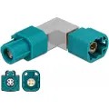DeLOCK - Data-adapter - HSD Z hunn til HSD Z hann - RAL 5021, vannblå - vinklet