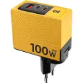 Tactical Nett Warrior GaN 100W vegglader - 2x PD3.0 USB-C, QC3.0 USB-A - Gul