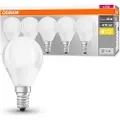Osram LED BASE CLASSIC P - LED-lyspære - form: P45 - mattslipt finish - E14 - 5 W (ekvivalent 40 W) - klasse F - varmt hvitt lys - 2700 K (en pakke 5)