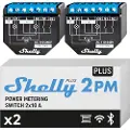 Shelly Plus 2PM, Smartbryter, 2P, Trådløs, Plast, Matt, 10 dBmW