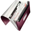 Leitz Style - Dokumentmappe - kan utvides - 6 rom - 6 deler - for A4 - med fliker - rubinrød
