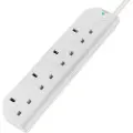 Belkin SurgeStrip E-Series - Overspenningsavleder - AC 250 V - utgangskontakter: 4 - Storbritannia - hvit