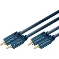 ClickTronic 10m Stereo Audio, 2 x RCA, Hankjønn, 2 x RCA, Hankjønn, 10 m, Blå, Gull
