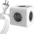 Microconnect - Flerkoplingslist - schuko power - inngang: type F - utgangskontakter: 5 (type F) - 1.5 m kabel - hvit