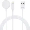 Tech-Protect UltraBoost 2i1 Magnetisk Ladekabel & Lightning Kabel - Hvit