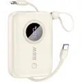 24hShop Powerbank 10000 mAh med USB-C og Lightning-kabel - Beige
