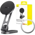 Baseus T-Space Series Sammenleggbar Magnetisk Bilholder for Tesla - Sølv