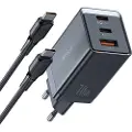 Mcdodo GaN CH-1543 network charger 2x USB-C 1x USB 67W + USB-C to USB-C 2m cable (black)