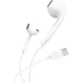 Foneng T15 in-ear hodetelefoner med ledning, USB-C, 1,2 m (hvit)