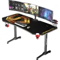 Ultradesk Frag XXL LED RGB, Rett, Stål, Spilling, Sort, T-ben, Sort