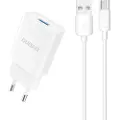 Dudao USB-lader 2,1 A med USB til USB-C-kabel