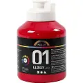 Creativ Company Akrylmaling A-Color 01 - blank, primærrød, 500 ml