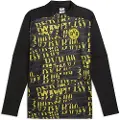 Puma Borussia Dortmund Pre-match Quarter-Zip Top Men, Clothing, Black/Faster Yellow, L