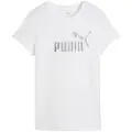 Puma ESS METALLIC No. 1 Logo Tee Women, Clothing, White/Metallic Silver, XS