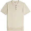 G-Star for man. D25960-D997-1603 Cream white knitted polo shirt (XS), Casual, Linen, Short sleeve, Sustainable