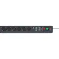 Brennenstuhl Secure-tec Ip20 H05vv-f 3g1.5 6 Utganger Med Bryter Skjøteledning 3 M
